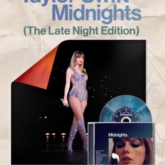 Midnights The Late Night Edition Taylor Swift Eras Tour Exclusive CD Poster - Picture 4 of 5